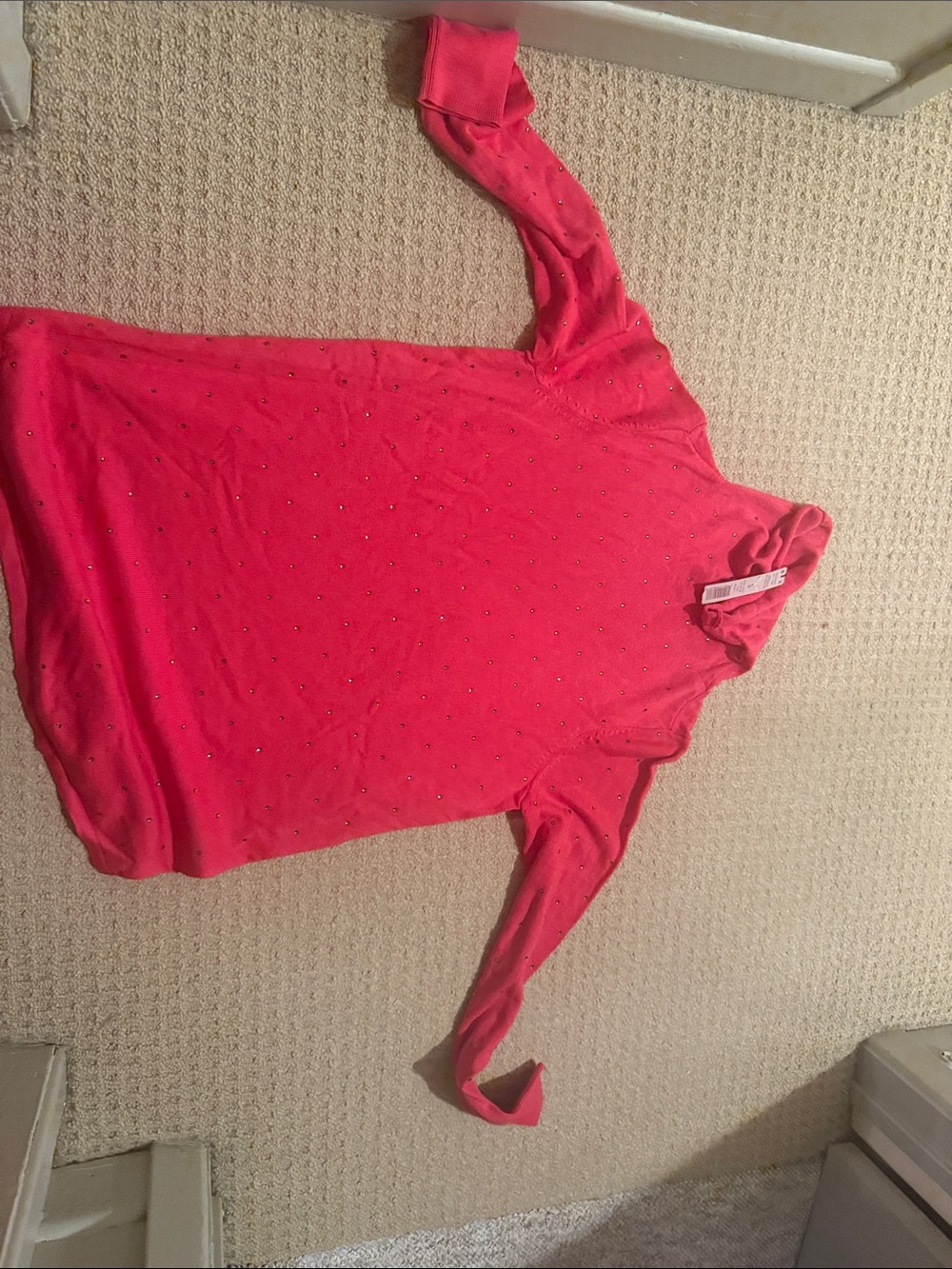 NIC+ZOE Pink Embellished Turtleneck Sweater